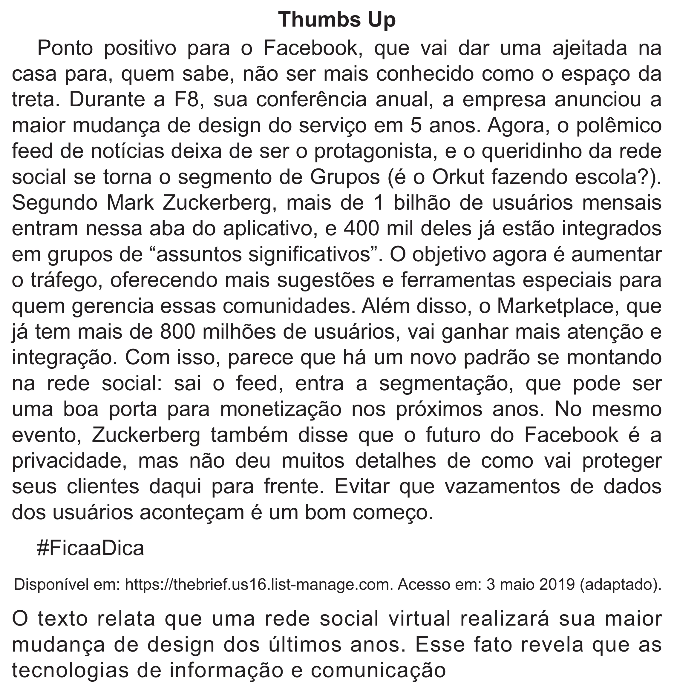 Enunciado original completo da questão 22 do ENEM 2021 - 1º Dia – Caderno 2 – Amarelo (Superampliada) – Aplicação Regular, página 27.