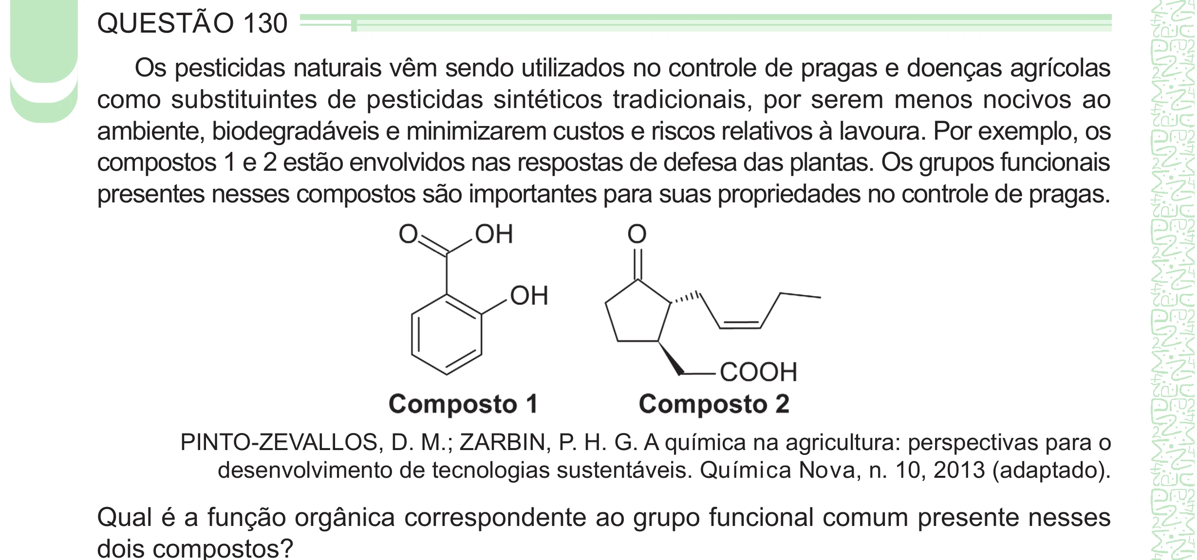 Enunciado original completo da questão 130 do ENEM 2024 - 2º Dia – Caderno 8 – Verde – Aplicação Regular - (Ampliada), página 26.