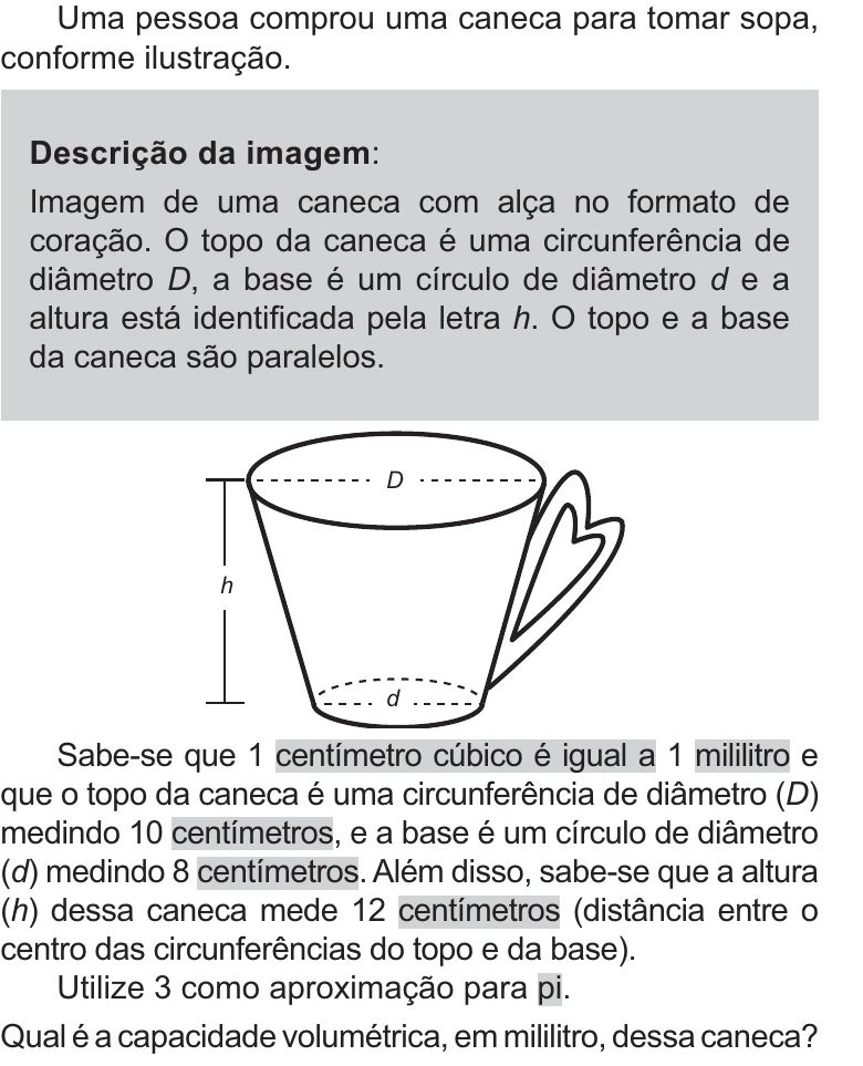 Enunciado original completo da questão 147 do ENEM 2021 - 2º Dia – Caderno 11 – Laranja (braile e ledor) – Aplicação Regular, página 19.