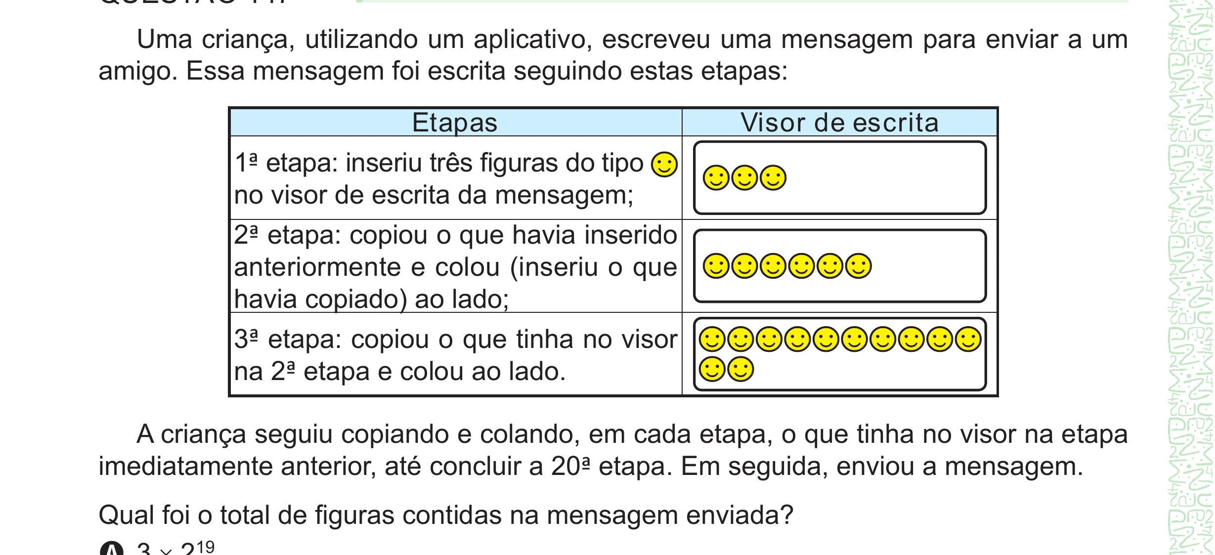 Enunciado original completo da questão 147 do ENEM 2024 - 2º Dia – Caderno 8 – Verde – Aplicação Regular - (Ampliada), página 38.
