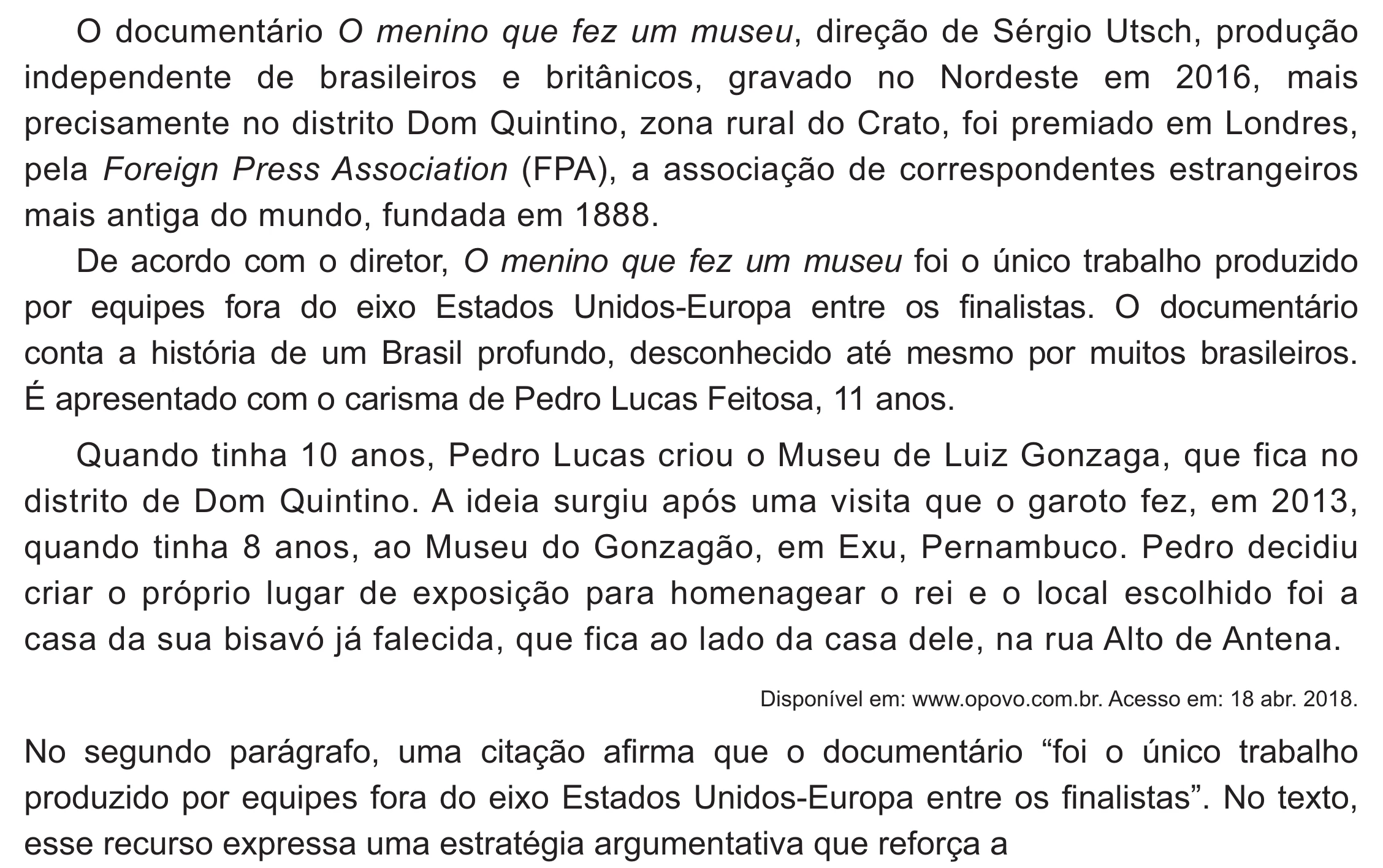 Enunciado original completo da questão 42 do ENEM 2021 - 1º Dia – Caderno 2 – Amarelo (Ampliada) – Aplicação Regular, página 37.