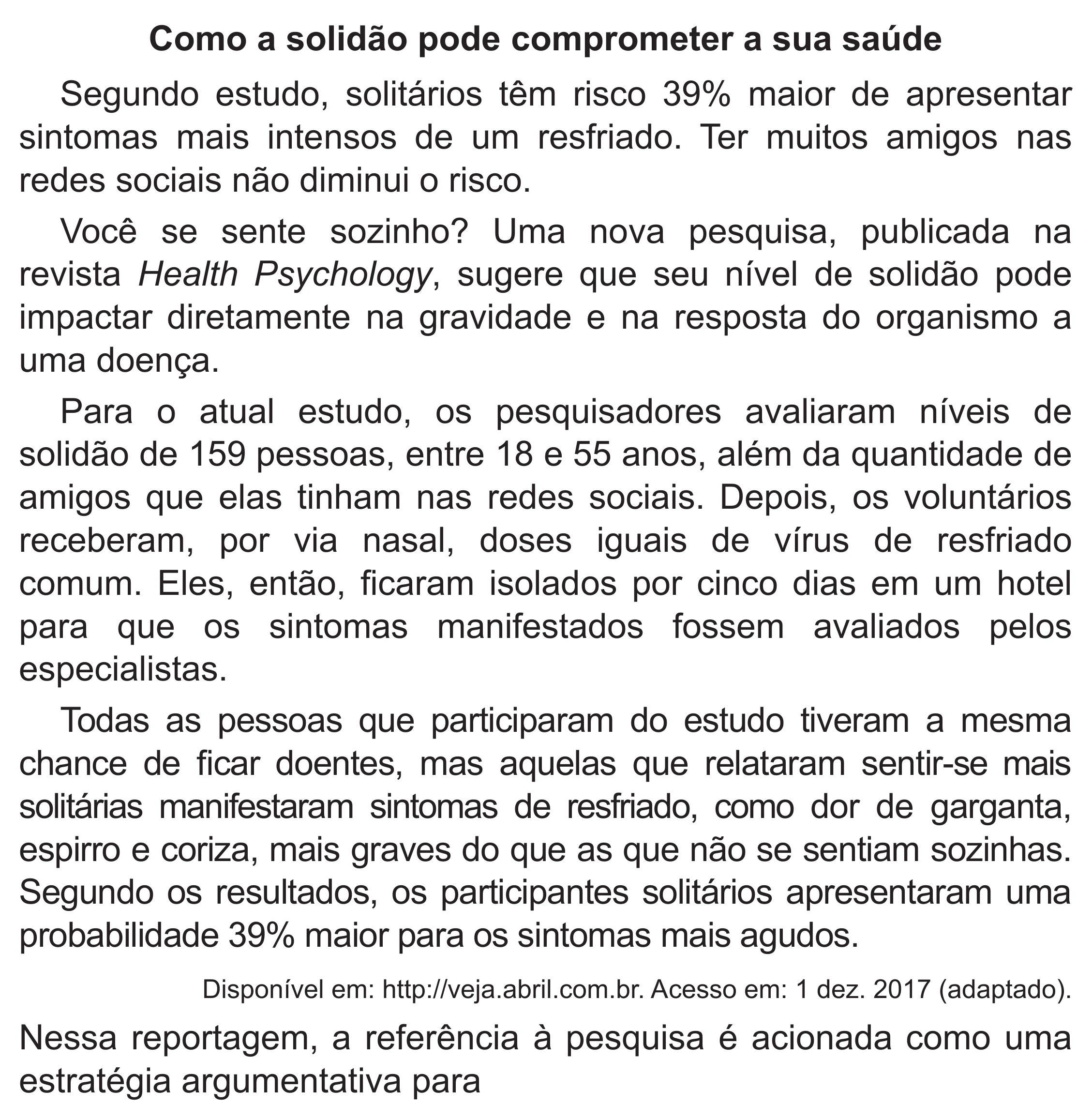 Enunciado original completo da questão 12 do ENEM 2020 - 1º Dia – Caderno 4 – Rosa (Superampliada) – Reaplicação/PPL, página 22.