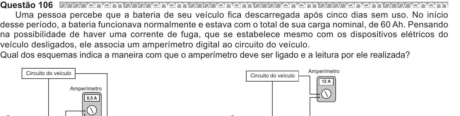Enunciado original completo da questão 106 do ENEM 2020 - 2º Dia - Caderno 5 – Amarelo – Aplicação Regular, página 6.