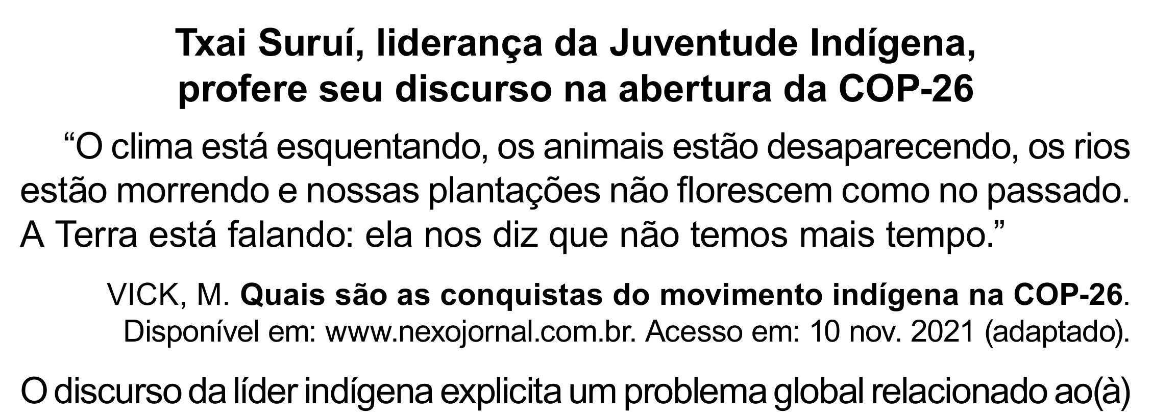 Enunciado original completo da questão 52 do ENEM 2023 - 1º Dia – Caderno 10 – Verde (Libras) – Aplicação Regular - (Superampliada), página 64.