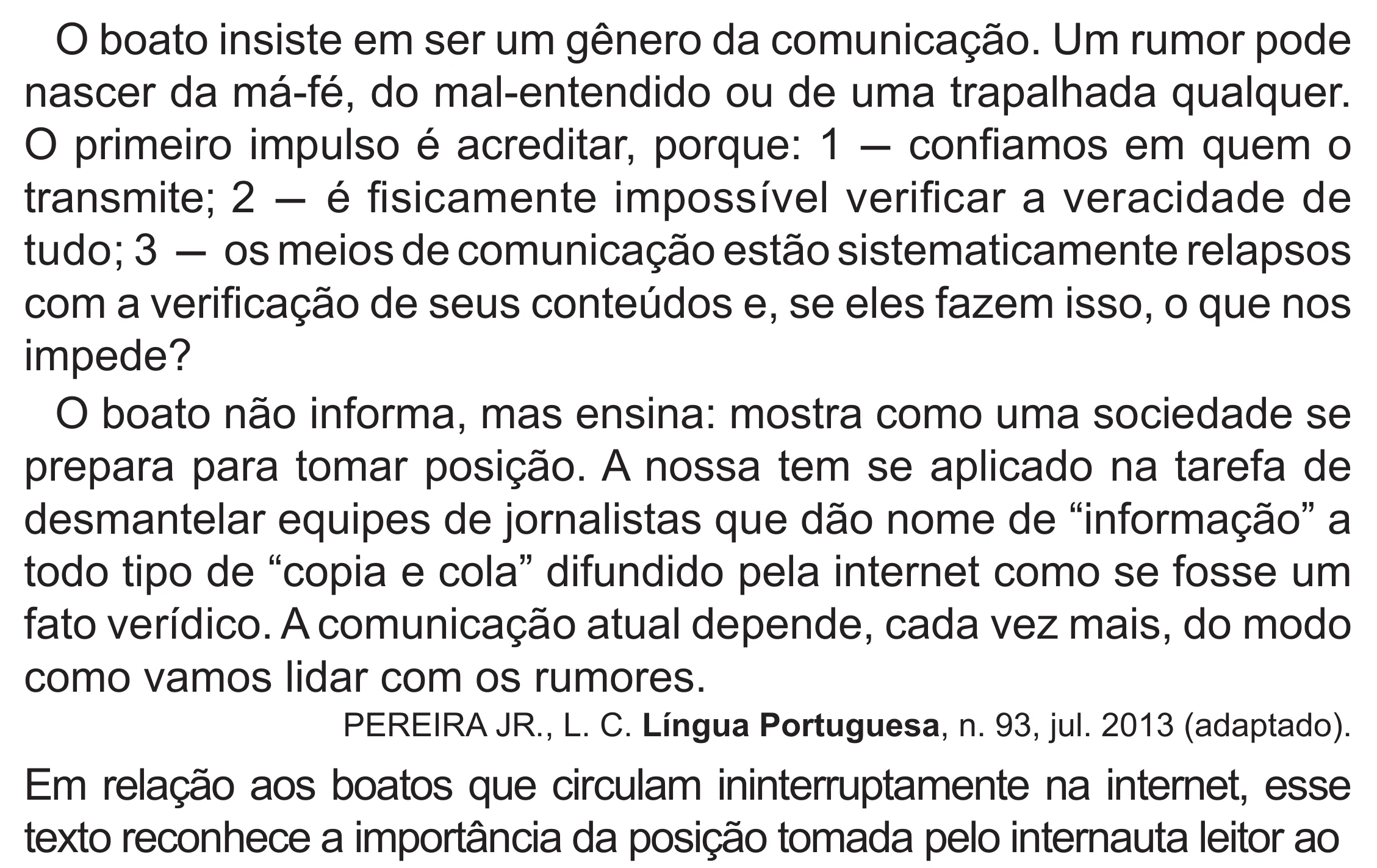 Enunciado original completo da questão 34 do ENEM 2022 - 1º Dia – Caderno 3 – Branco (Superampliada) – Reaplicação/PPL, página 40.