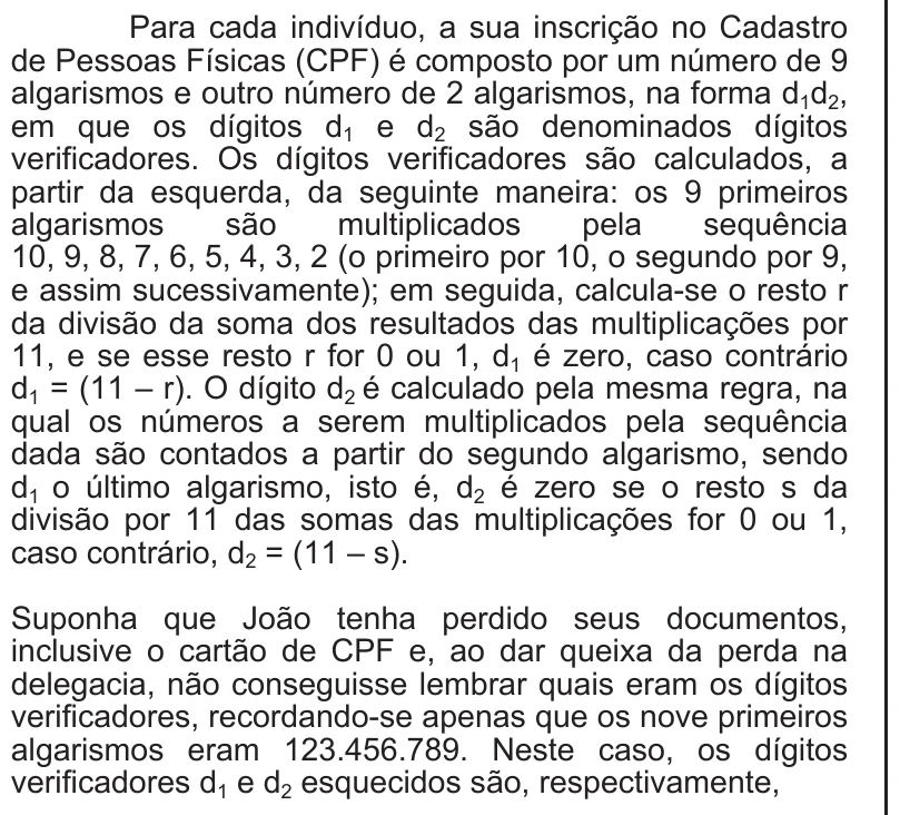 Enunciado original completo da questão 158 do ENEM 2009 - 2º Dia - Caderno 5 - Amarelo, página 26.
