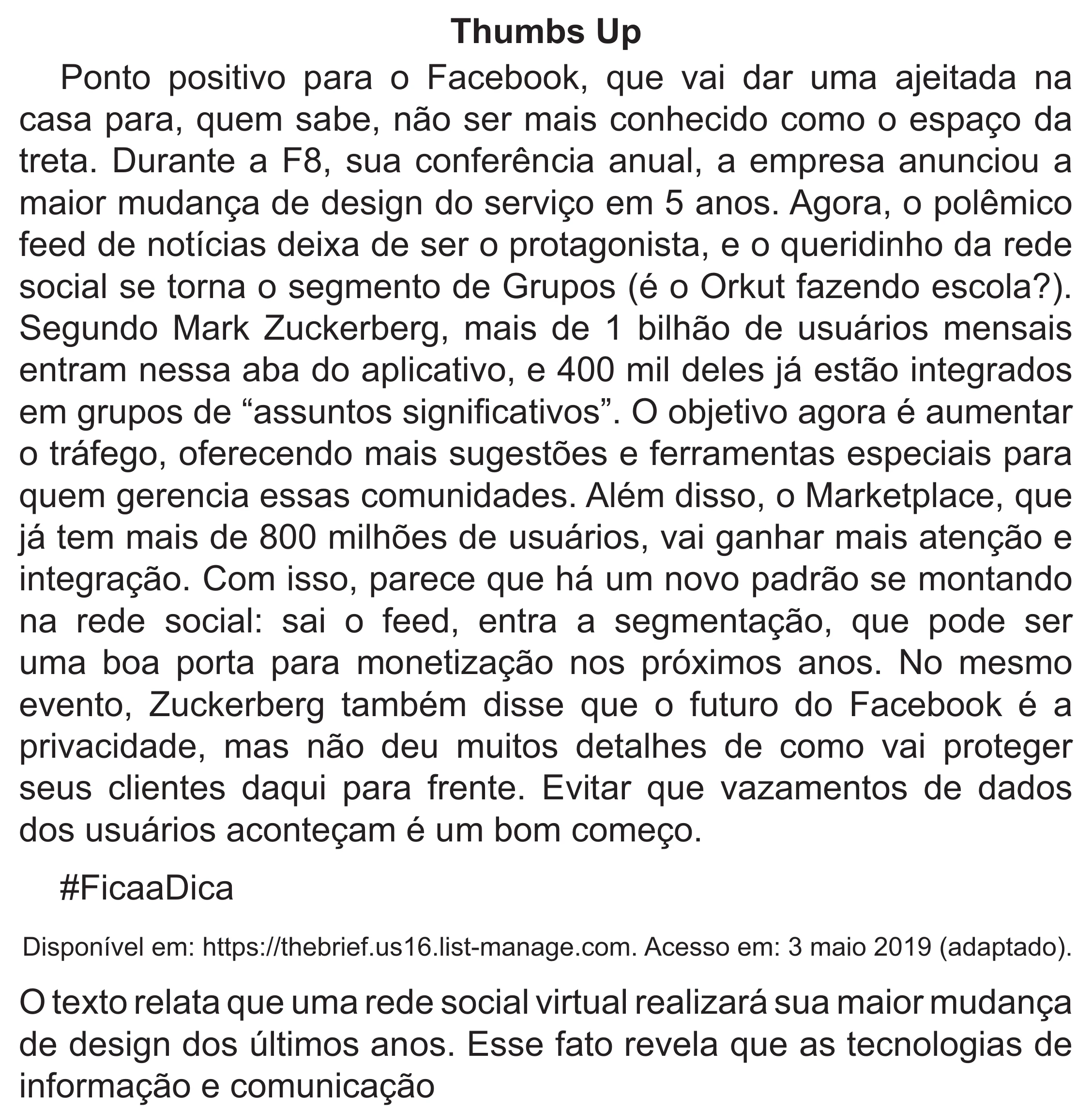 Enunciado original completo da questão 22 do ENEM 2021 - 1º Dia – Caderno 10 – Verde (Libras – Superampliada) – Aplicação Regular, página 27.