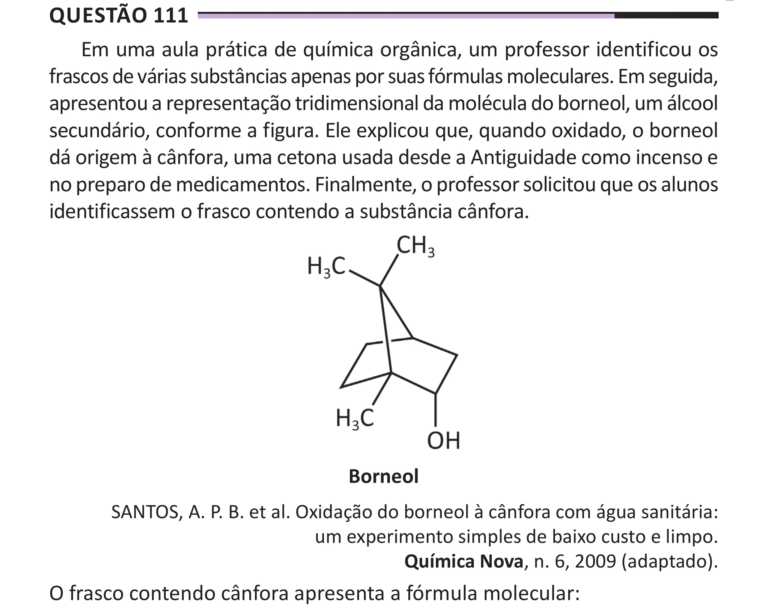 Enunciado original completo da questão 111 do ENEM 2025 - 2º Dia – Caderno 12 – Roxo (Libras) – Aplicação Regular - (Superampliada), página 23.