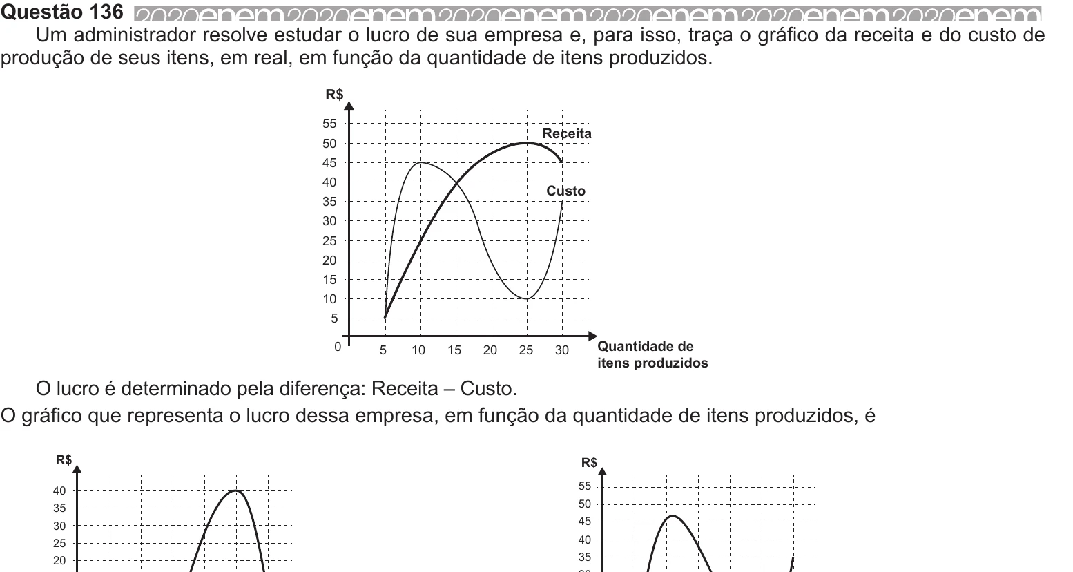 Enunciado original completo da questão 136 do ENEM 2020 - 2º Dia - Caderno 5 – Amarelo – Aplicação Regular, página 16.