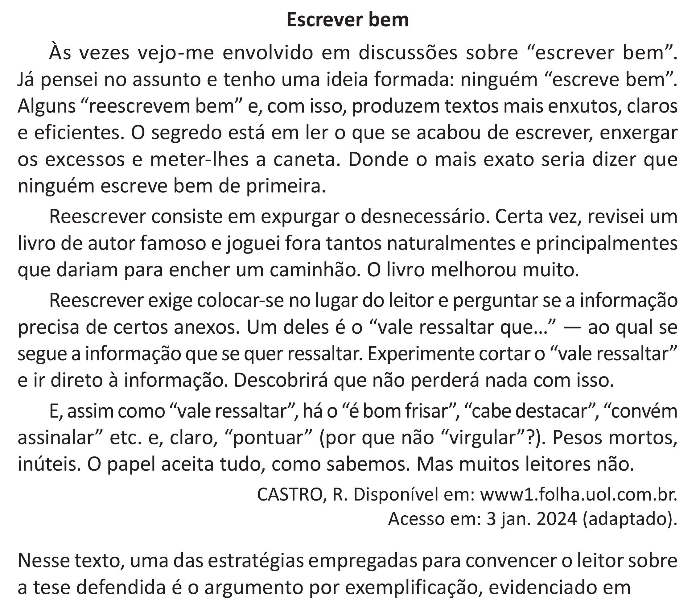 Enunciado original completo da questão 41 do ENEM 2025 - 1º Dia – Caderno 9 – Laranja (Braile e ledor) – Reaplicação - (Superampliada), página 46.