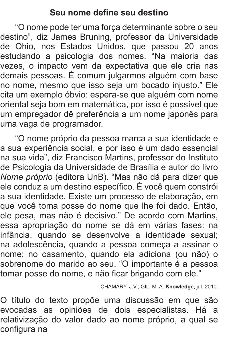 Enunciado original completo da questão 104 do ENEM 2014 - 2º Dia – Caderno 6 – Cinza – Terceira aplicação, página 9.