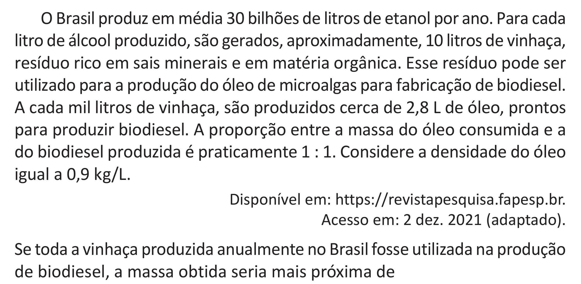 Enunciado original completo da questão 112 do ENEM 2025 - 2º Dia – Caderno 11 – Laranja (Braile e ledor) – Reaplicação - (Superampliada), página 24.