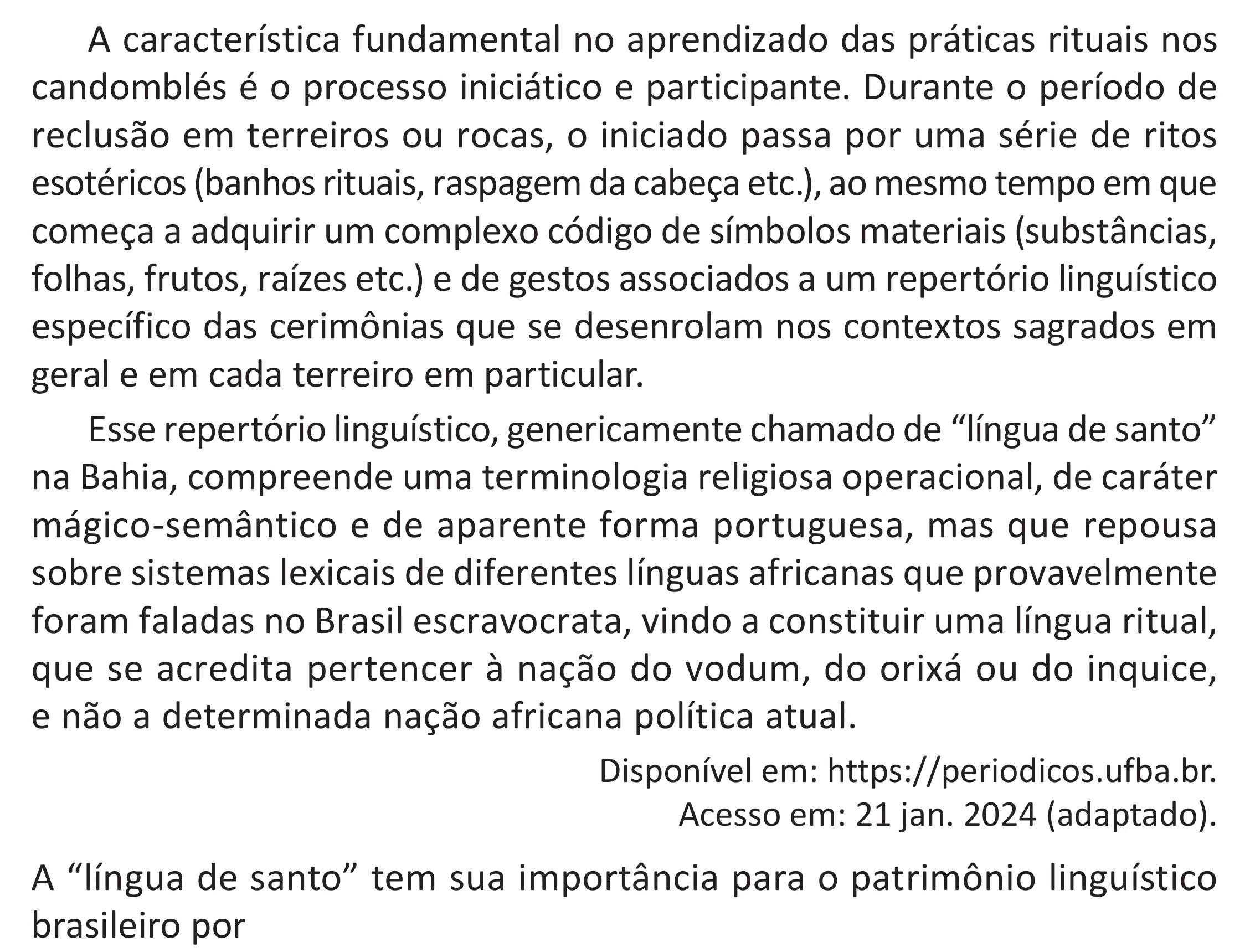 Enunciado original completo da questão 13 do ENEM 2025 - 1º Dia – Caderno 9 – Laranja (Braile e ledor) – Aplicação Regular - (Superampliada), página 19.