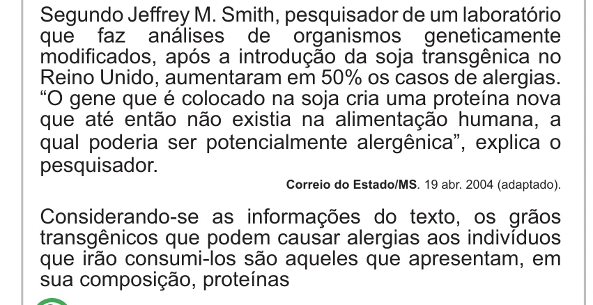 Enunciado original completo da questão 62 do ENEM 2010 - 1º Dia – Caderno 2 – Amarelo – Reaplicação/PPL, página 20.