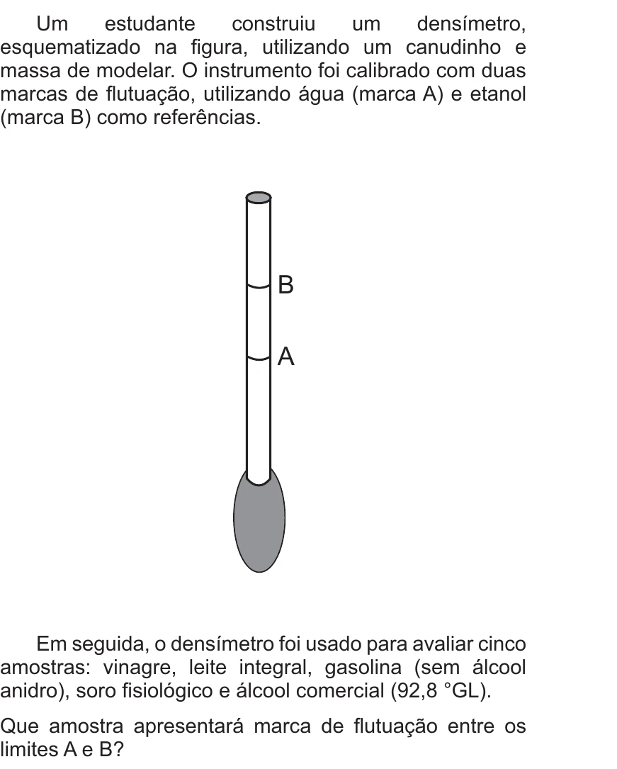 Enunciado original completo da questão 109 do ENEM 2017 - 2º Dia - Caderno 5 - Amarelo – Reaplicação/PPL, página 8.