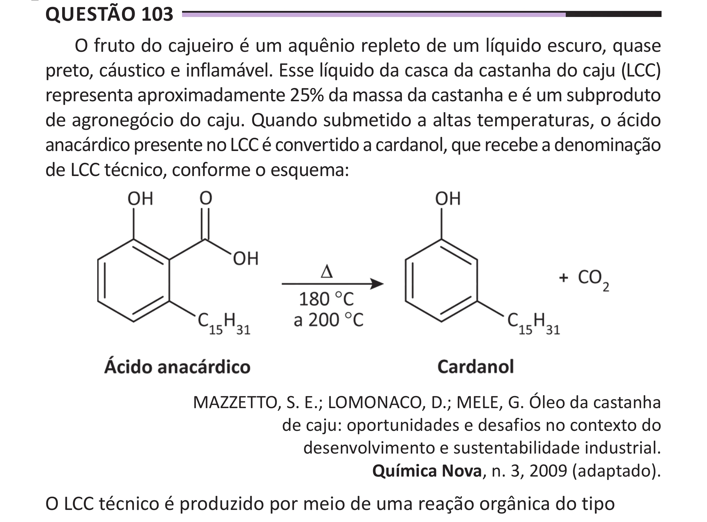 Enunciado original completo da questão 103 do ENEM 2025 - 2º Dia – Caderno 12 – Roxo (Libras) – Aplicação Regular - (Superampliada), página 14.