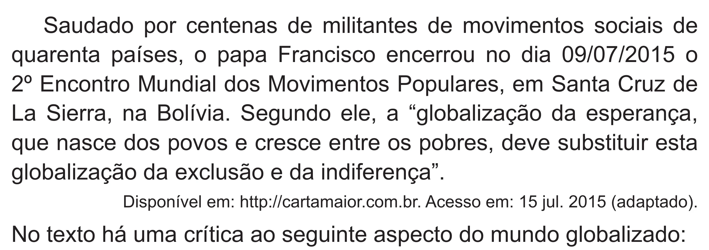 Enunciado original completo da questão 51 do ENEM 2019 - 1º Dia – Caderno 2 – Amarelo (Superampliada) – Aplicação Regular, página 56.
