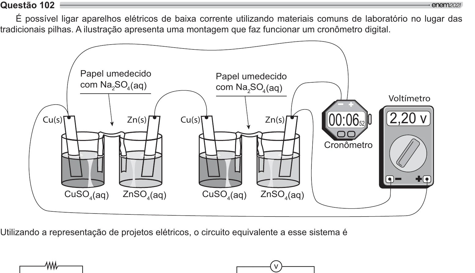 Enunciado original completo da questão 102 do ENEM 2021 - 2º Dia – Caderno 7 – Azul – Aplicação Regular, página 5.