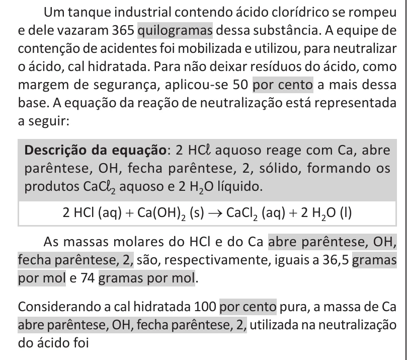 Enunciado original completo da questão 106 do ENEM 2025 - 2º Dia – Caderno 11 – Laranja (Braile e ledor) – Aplicação Regular - (Ledor) - Belém, Ananindeua e Marituba, página 6.