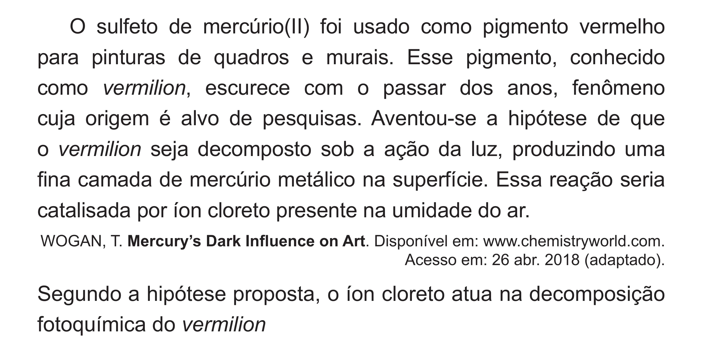 Enunciado original completo da questão 116 do ENEM 2018 - 2º Dia - Caderno 5 – Amarelo (Superampliada) – Aplicação regular, página 23.