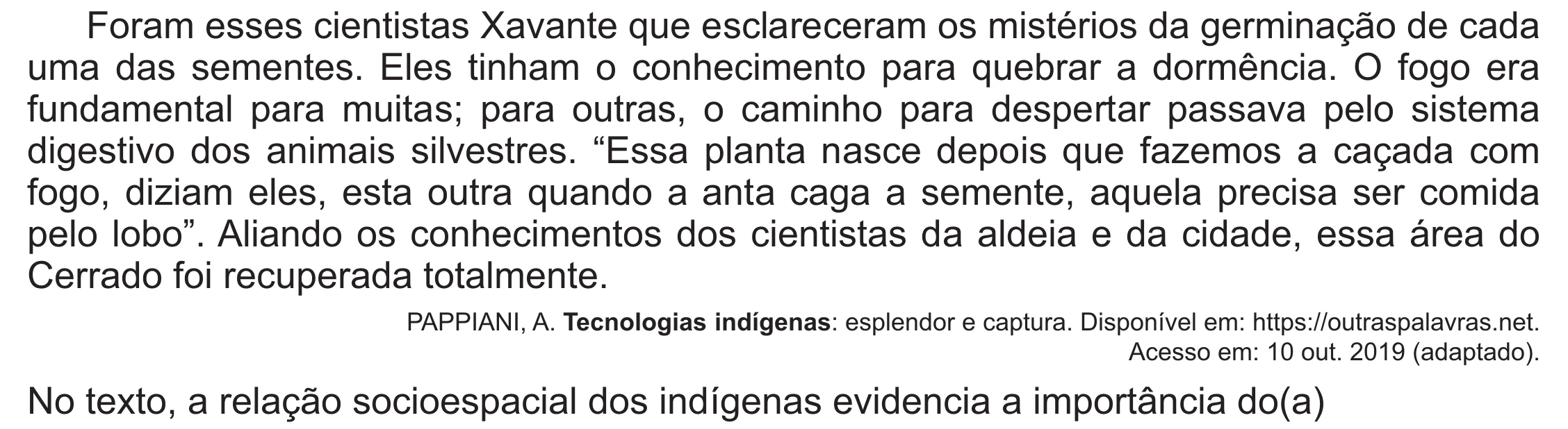 Enunciado original completo da questão 71 do ENEM 2021 - 1º Dia – Caderno 2 – Amarelo (Ampliada) – Aplicação Regular, página 55.