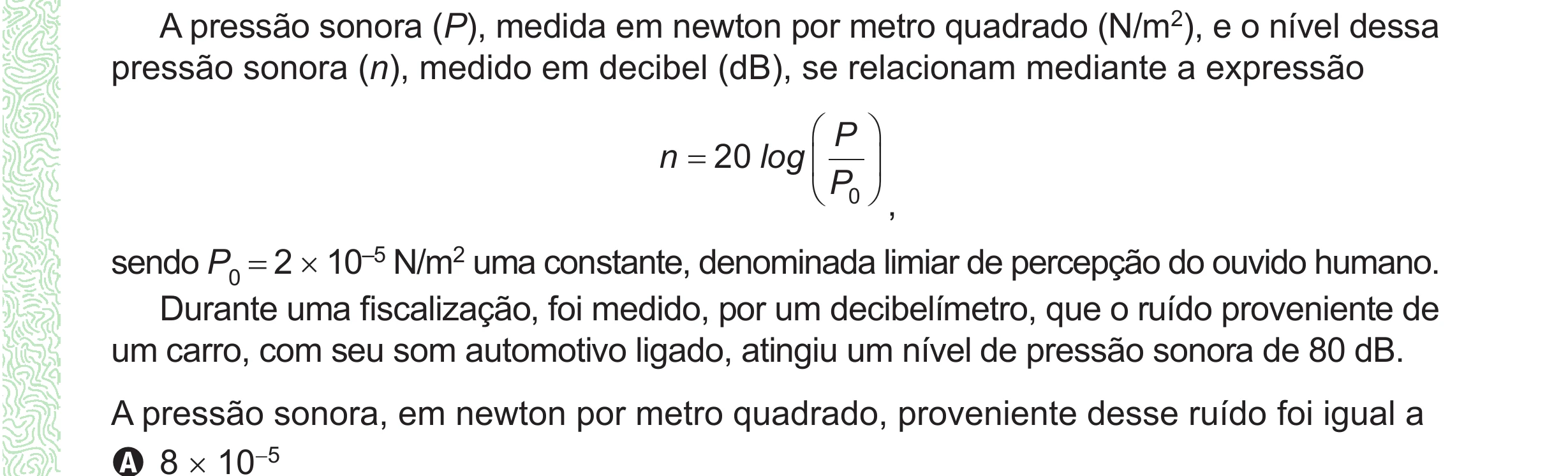 Enunciado original completo da questão 178 do ENEM 2024 - 2º Dia – Caderno 8 – Verde (Ampliada) – Reaplicação/PPL, página 61.