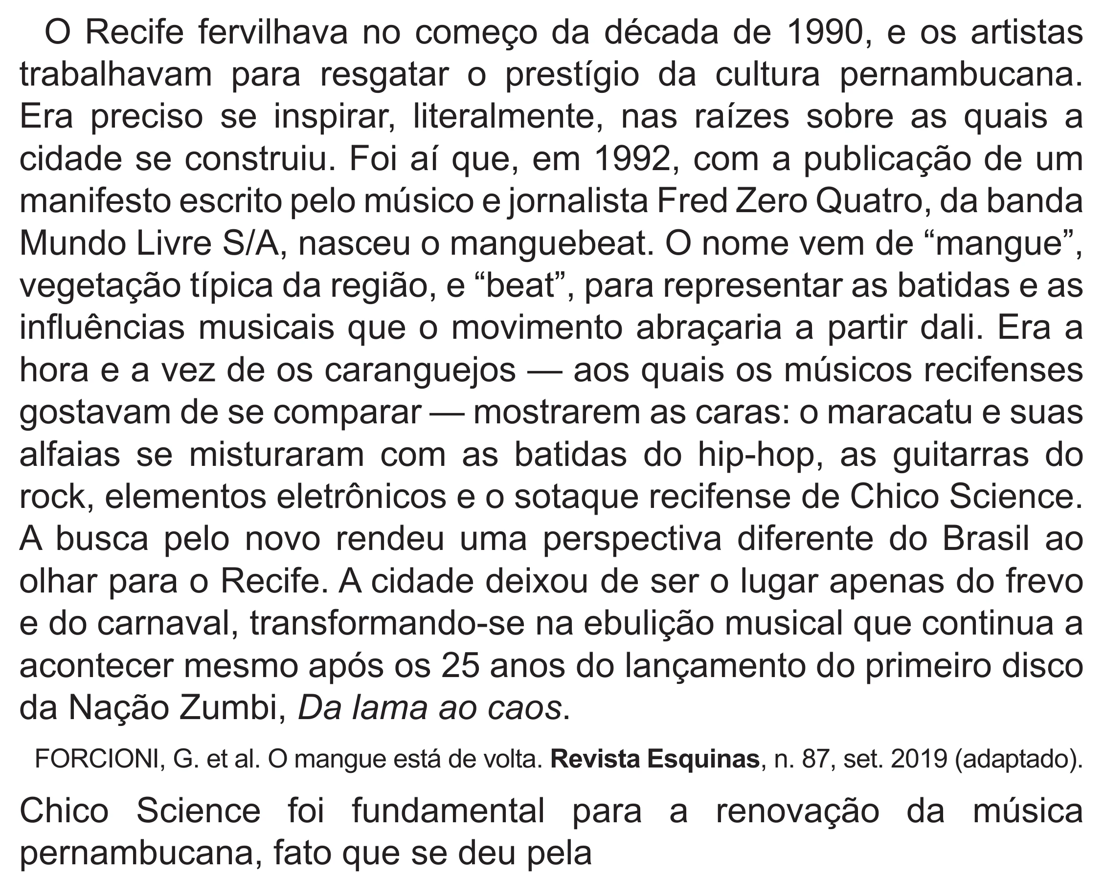 Enunciado original completo da questão 31 do ENEM 2022 - 1º Dia – Caderno 10 – Verde (Libras – Superampliada) – Aplicação Regular, página 36.