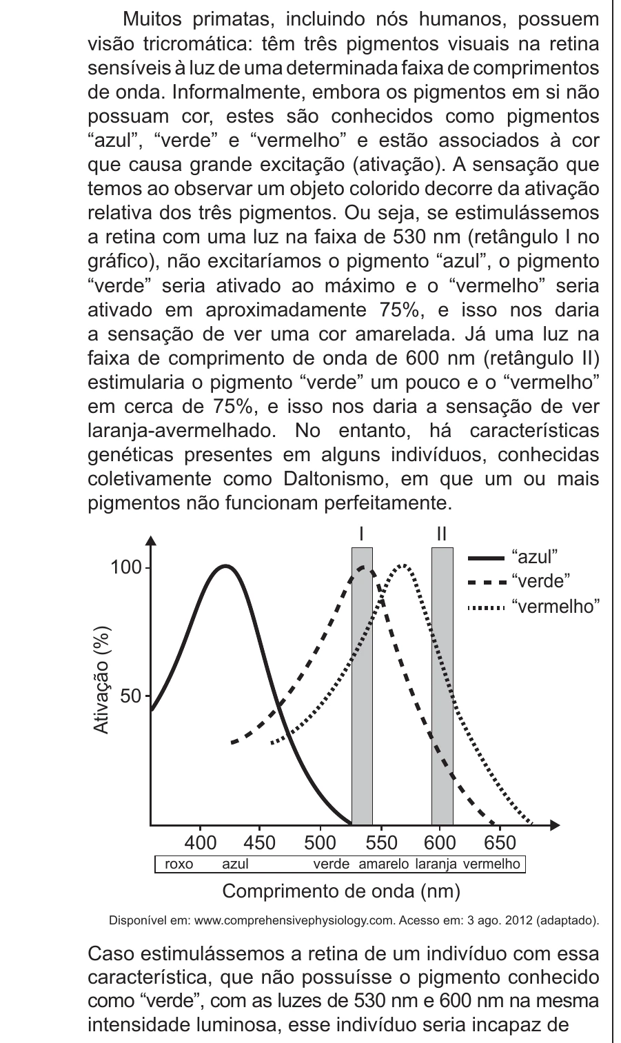 Enunciado original completo da questão 96 do ENEM 2018 - 2º Dia - Caderno 5 - Amarelo – Aplicação regular, página 3.