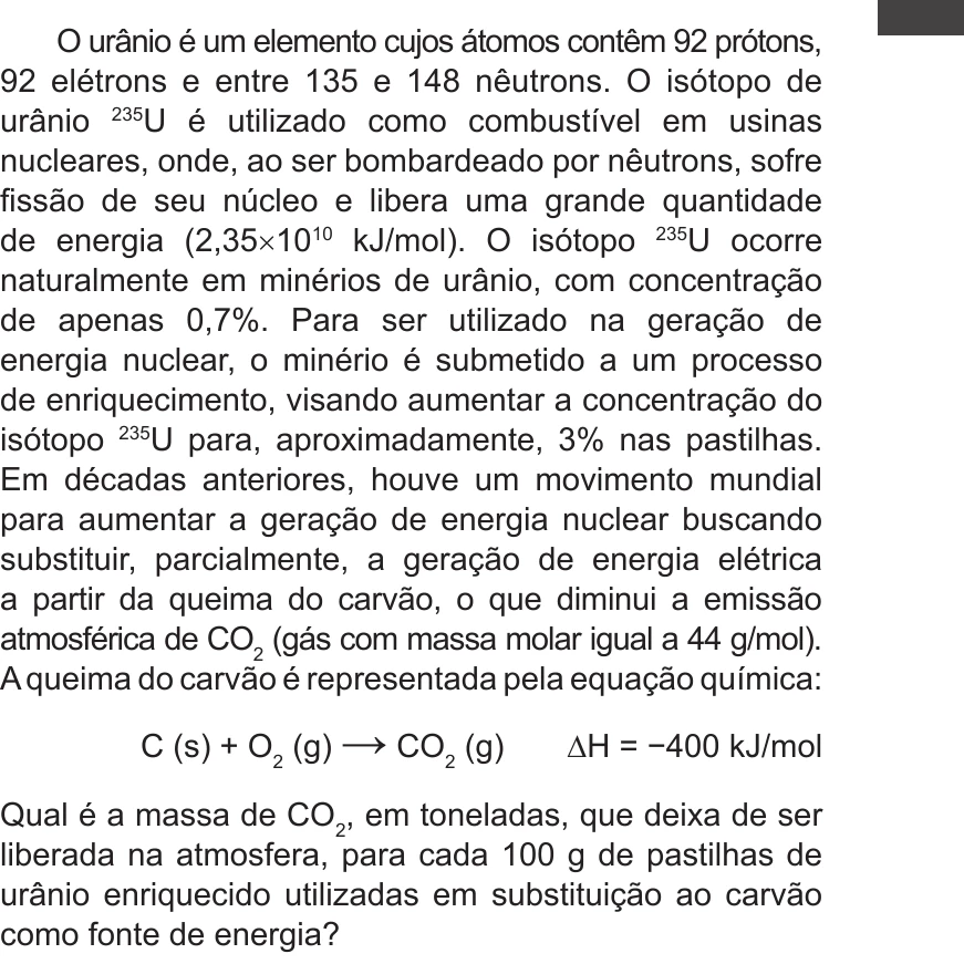 Enunciado original completo da questão 89 do ENEM 2015 - 1º Dia - Caderno 12 - Branco – Reaplicação/PPL, página 31.