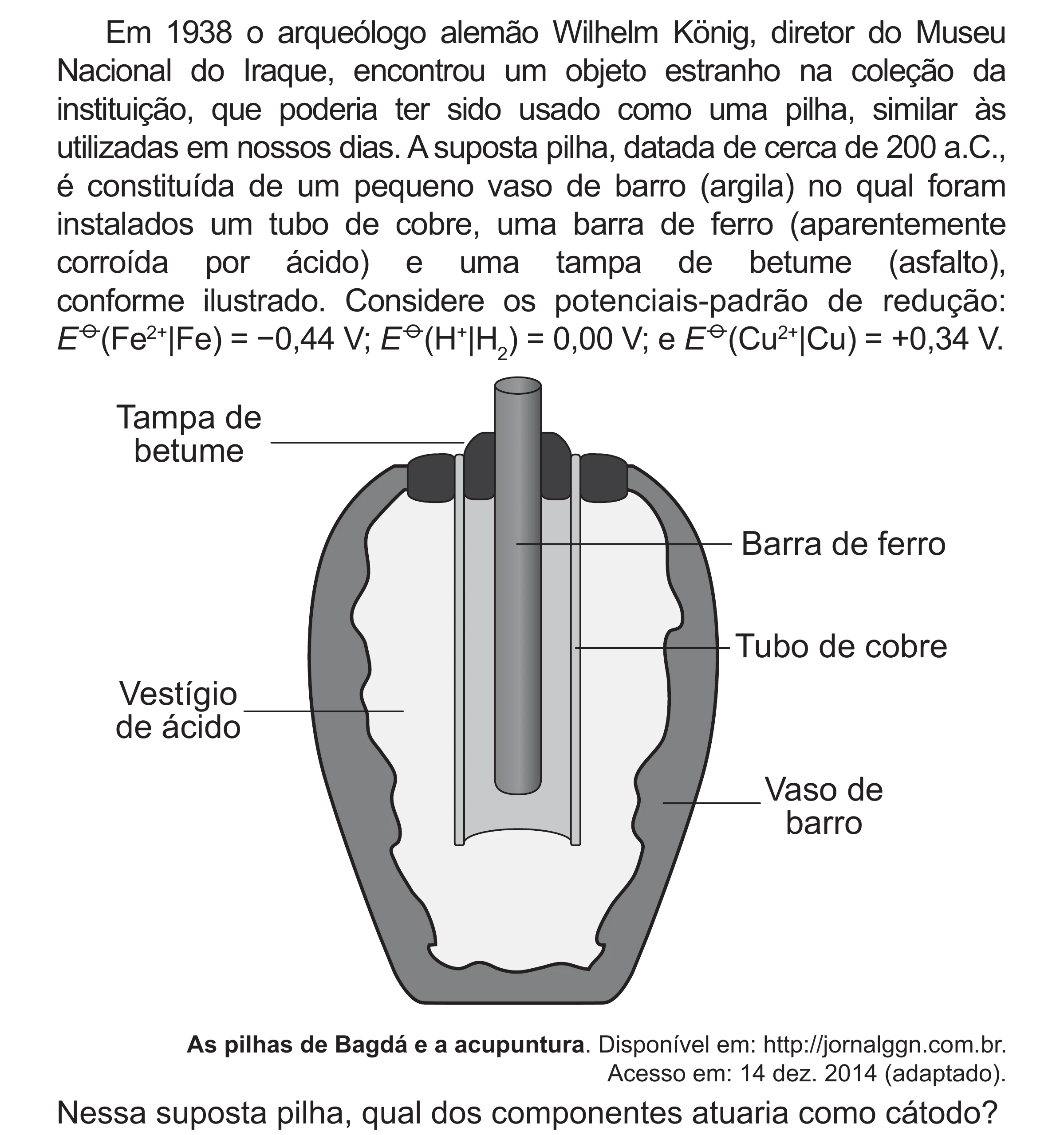 Enunciado original completo da questão 125 do ENEM 2018 - 2º Dia - Caderno 5 – Amarelo (Superampliada) – Aplicação regular, página 32.