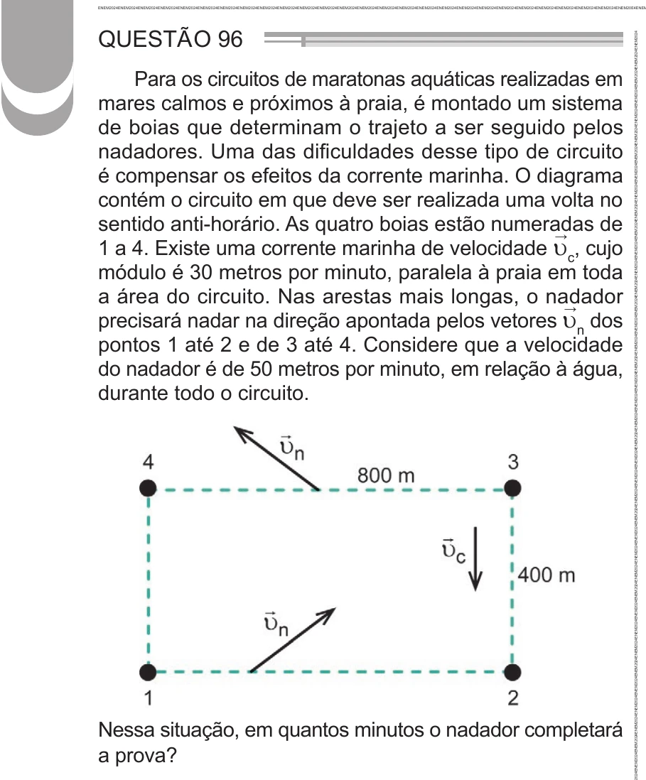 Enunciado original completo da questão 96 do ENEM 2024 - 2º Dia – Caderno 6 – Cinza – Aplicação Regular, página 4.