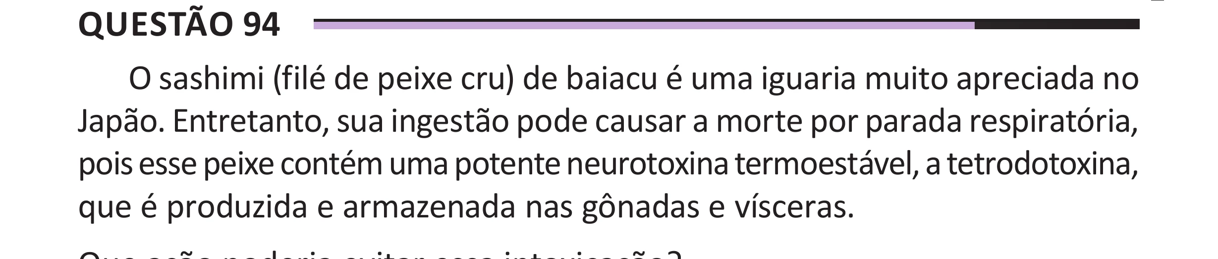 Enunciado original completo da questão 94 do ENEM 2025 - 2º Dia – Caderno 12 – Roxo (Libras) – Aplicação Regular - (Superampliada), página 5.