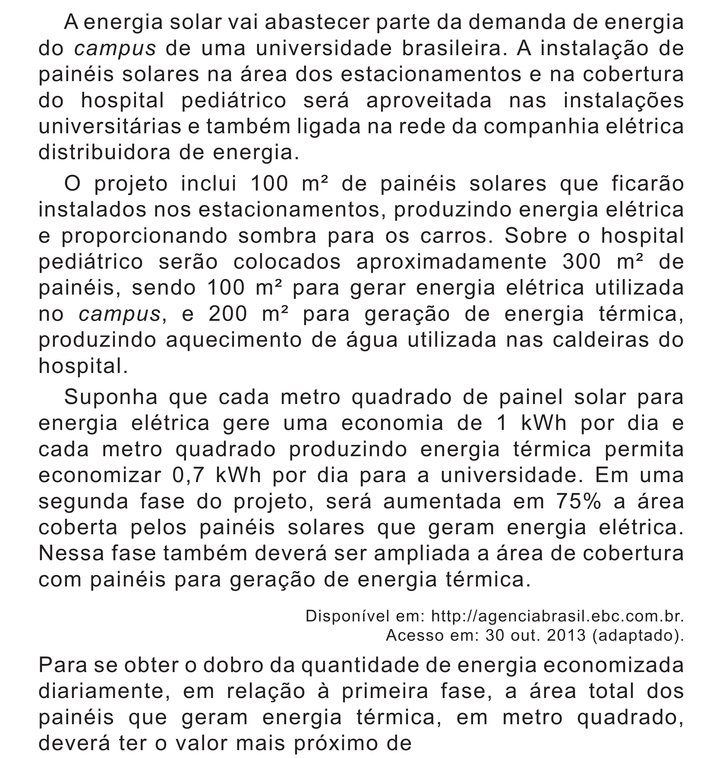 Enunciado original completo da questão 172 do ENEM 2017 - 2º Dia - Caderno 5 – Amarelo (Superampliada) – Aplicação regular, página 70.