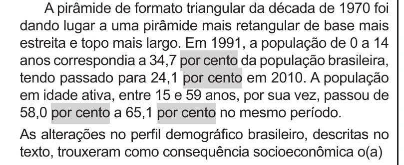 Enunciado original completo da questão 57 do ENEM 2020 - 1º Dia – Caderno 9 – Laranja (braile e ledor) – Reaplicação/PPL, página 22.