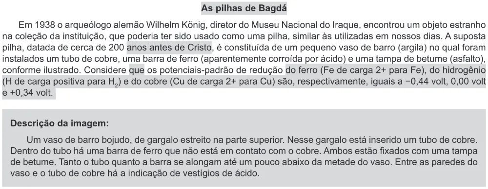 Trecho original com figura, tabela ou fórmula da questão 125 do ENEM 2018 - 2º Dia - Caderno 11 – Laranja (Braile e ledor) – Aplicação regular.