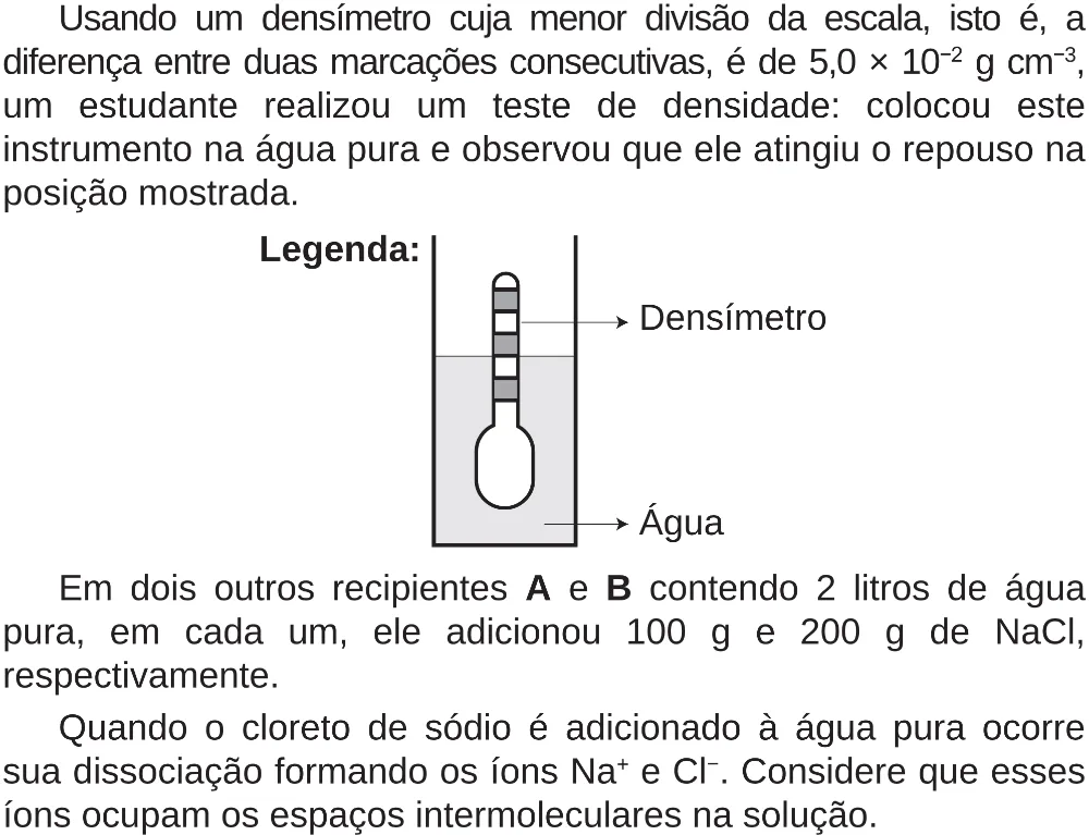 Trecho original com figura, tabela ou fórmula da questão 127 do ENEM 2018 - 2º Dia - Caderno 5 – Amarelo (Superampliada) – Aplicação regular.