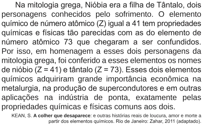 Trecho original com figura, tabela ou fórmula da questão 119 do ENEM 2018 - 2º Dia - Caderno 5 - Amarelo – Aplicação regular.