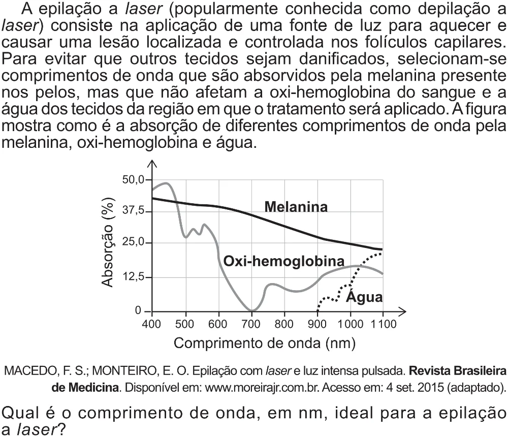 Trecho original com figura, tabela ou fórmula da questão 123 do ENEM 2017 - 2º Dia - Caderno 5 – Amarelo (Superampliada) – Aplicação regular.