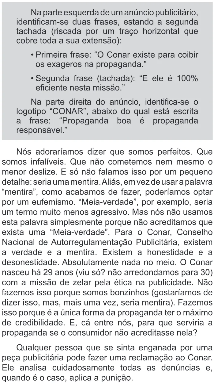 Trecho original com figura, tabela ou fórmula da questão 125 do ENEM 2011 - 2º Dia - Caderno 6 - Cinza – Ledor.