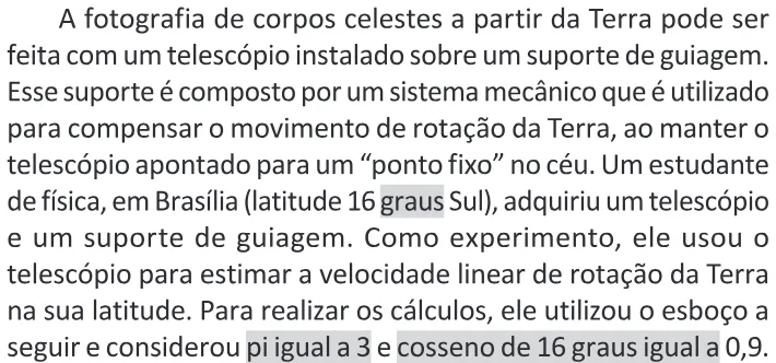 Trecho original com figura, tabela ou fórmula da questão 111 do ENEM 2025 - 2º Dia – Caderno 11 – Laranja (Braile e ledor) – Reaplicação - (Ledor).