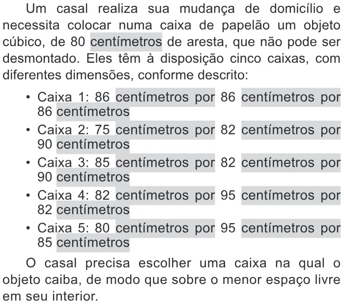 Trecho original com figura, tabela ou fórmula da questão 139 do ENEM 2017 - 2º Dia - Caderno 11 – Laranja (Braile e ledor) – Aplicação regular.