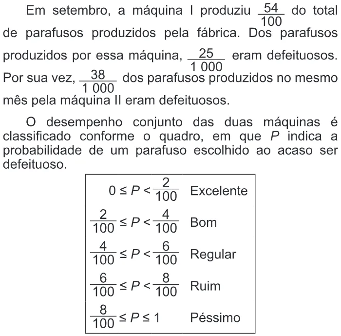 Trecho original com figura, tabela ou fórmula da questão 168 do ENEM 2013 - 2º Dia - Caderno 7 - Azul – Aplicação regular.