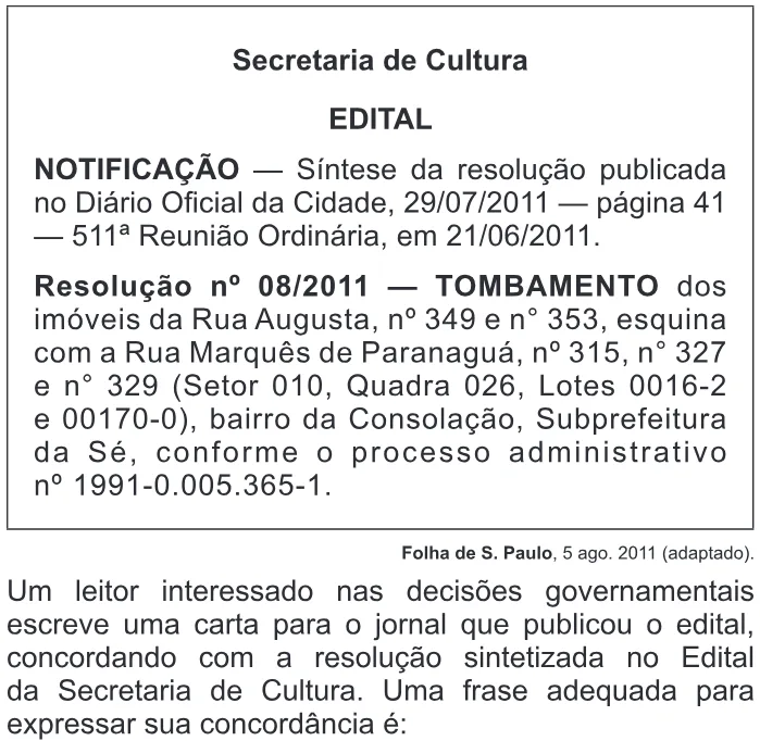 Trecho original com figura, tabela ou fórmula da questão 97 do ENEM 2013 - 2º Dia - Caderno 6 - Cinza – Aplicação regular.