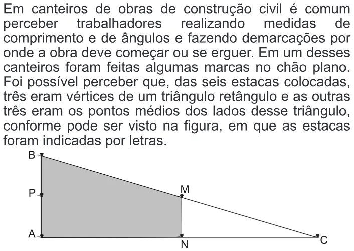 Trecho original com figura, tabela ou fórmula da questão 161 do ENEM 2010 - Dia 2 - Caderno 7 - Azul – Aplicação regular.
