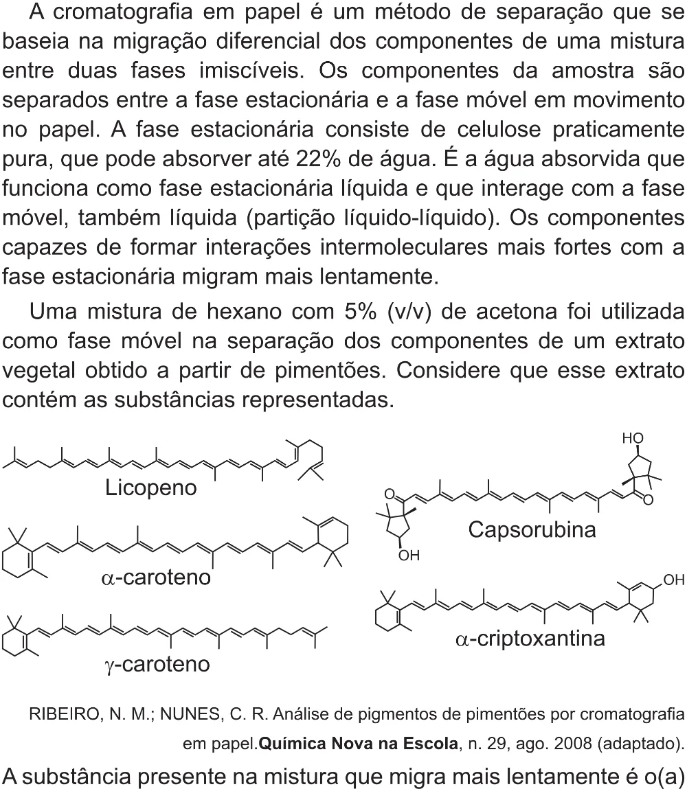 Trecho original com figura, tabela ou fórmula da questão 131 do ENEM 2017 - 2º Dia - Caderno 5 – Amarelo (Superampliada) – Aplicação regular.
