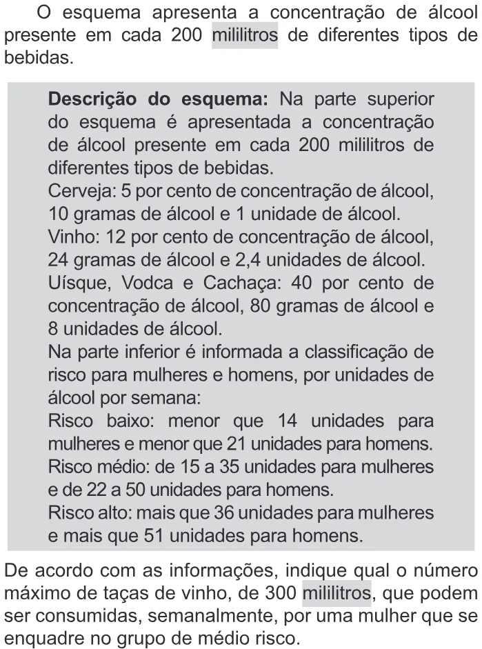 Trecho original com figura, tabela ou fórmula da questão 165 do ENEM 2019 - 2º Dia – Caderno 11 – Laranja – Reaplicação/PPL.