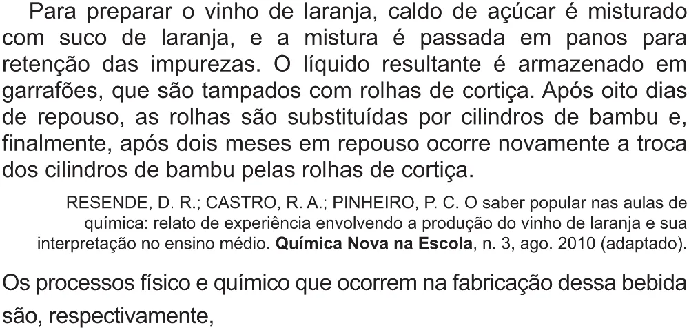 Trecho original com figura, tabela ou fórmula da questão 127 do ENEM 2021 - 2º Dia – Caderno 5 – Amarelo (Superampliada) – Reaplicação/PPL/Segunda Oportunidade.