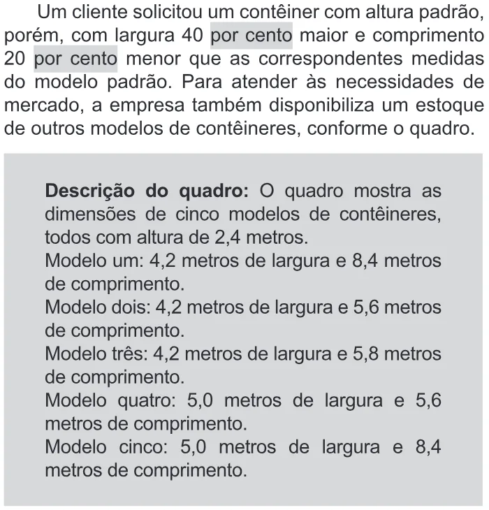 Trecho original com figura, tabela ou fórmula da questão 177 do ENEM 2019 - 2º Dia – Caderno 11 – Laranja – Reaplicação/PPL.