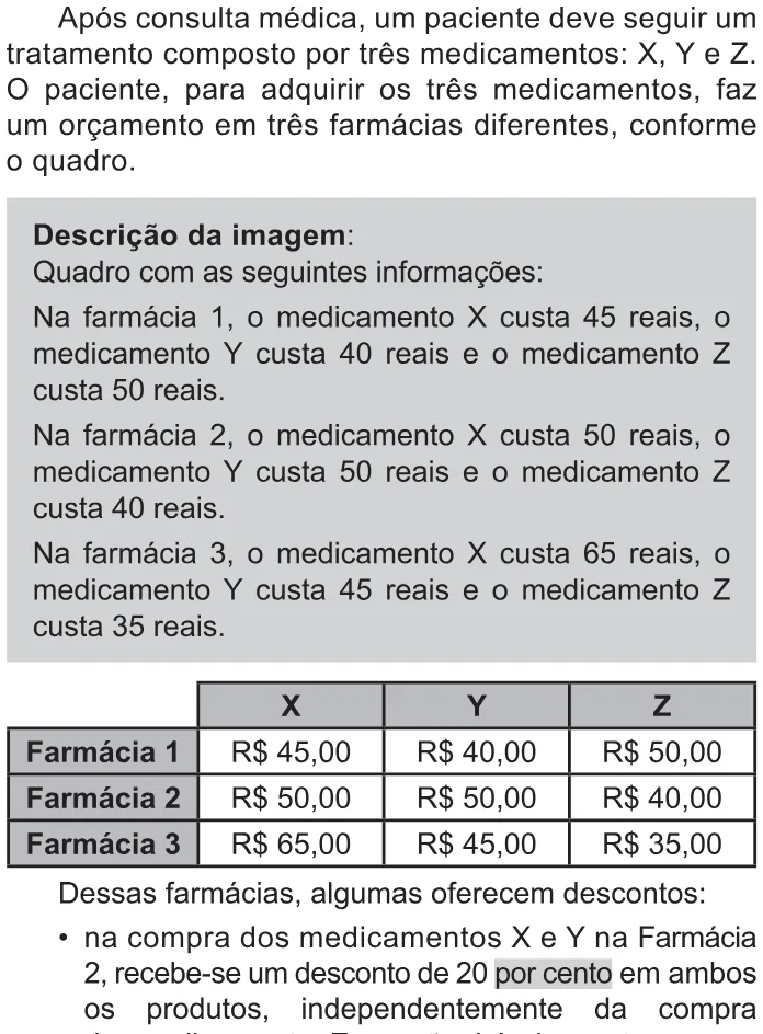 Trecho original com figura, tabela ou fórmula da questão 143 do ENEM 2021 - 2º Dia – Caderno 11 – Laranja (braile e ledor) – Aplicação Regular.
