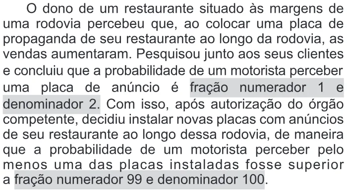 Trecho original com figura, tabela ou fórmula da questão 154 do ENEM 2019 - 2º Dia – Caderno 11 – Laranja (Braile e Ledor) – Aplicação Regular.